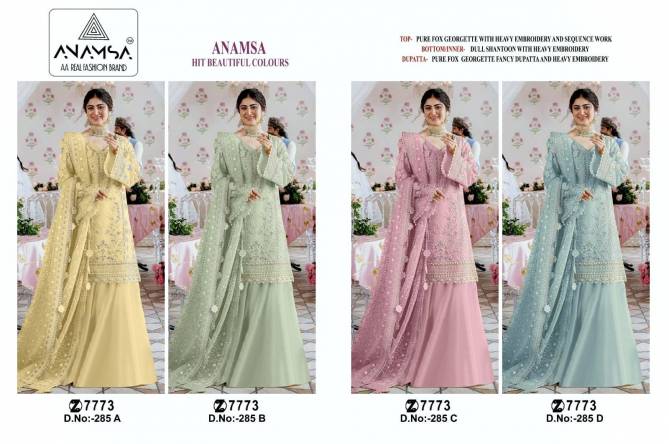 Anamsa 285 A To D Hit Design Faux Georgette Pakistani Salwar Suit Wholesale Price In Surat
